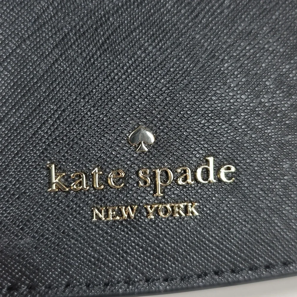 KATE SPADE BLACK CLUTCH CROSSBODY SHOULDER‎ BAG CARSON CONVERTIBLE GOLD CHAIN